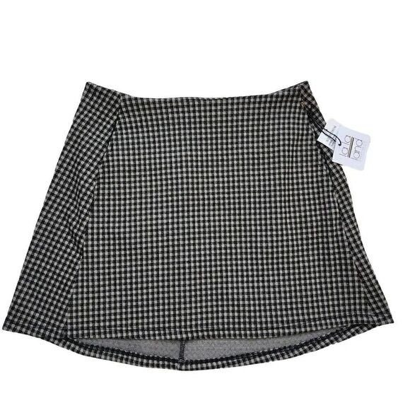 NEW LaLa Land Creative Co Ladies Black & Tan Check Skirt - Size Medium - Picture 1 of 4